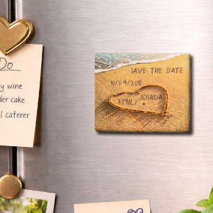 Das Herz des Sandstrandes Save the Date Magnet