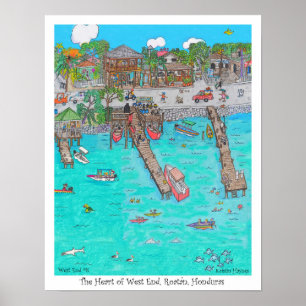 Das Herz des West End, #8, Roatan, Honduras Poster