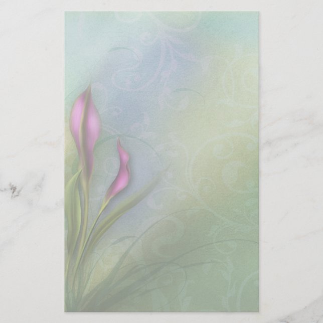 Das Herz einer Frau - Calla-Lilie Briefpapier (Vorderseite)