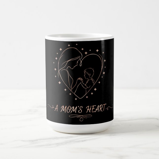 Das Herz einer Mutter | Elegantes Roségold Mutter  Kaffeetasse (Mittel)