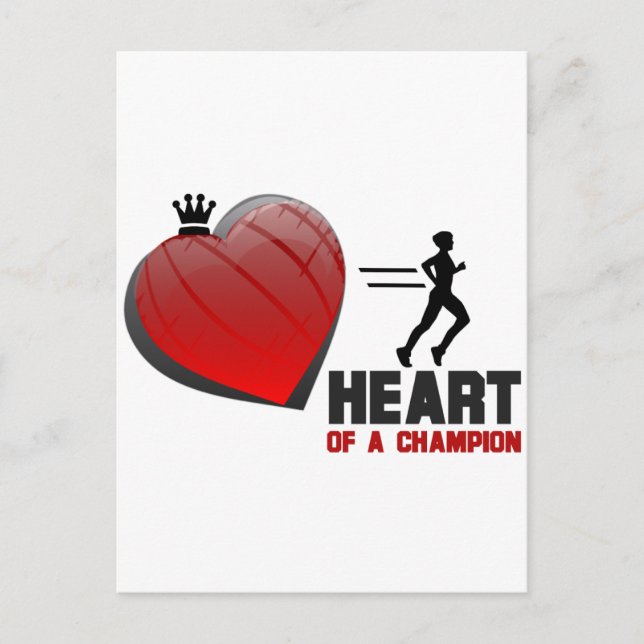 Das Herz eines Champion-Laufens Postkarte (Vorderseite)