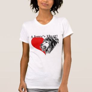 Das Herz-Logo-der Frauen eines Löwes der T - Shir T-Shirt