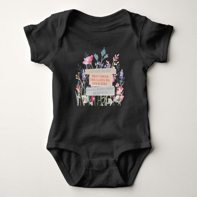 Das Herz öffnet die Tore, der Blumengarten Baby Strampler (Vorderseite)