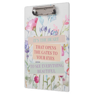 Das Herz öffnet die Tore, der Blumengarten Klemmbrett
