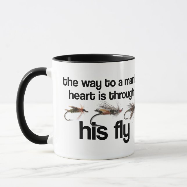Das Herz-Tasse des Fliegen-Fisch-Mannes Tasse (Links)
