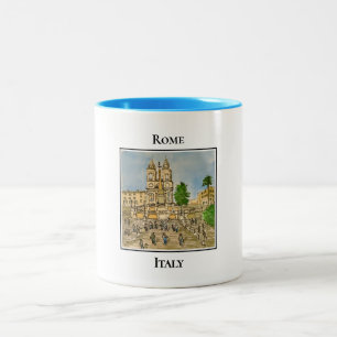 Das Herz Trinità dei Monti, Rom Italien Zweifarbige Tasse