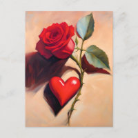 Das Herz und die Rose - Romantische Liebe - Kunst