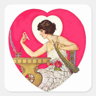 Das Herz von C. Coles Phillips Quadratischer Aufkleber