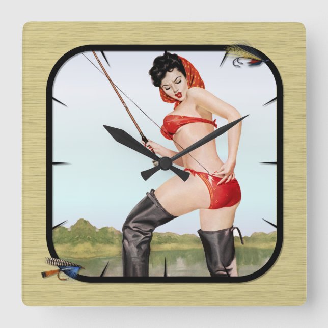 Das heutige Button für den Fang Quadratische Wanduhr (Vorderseite)