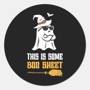 Das hier ist ein Boo Sheet Funny Halloween Ghost Runder Aufkleber