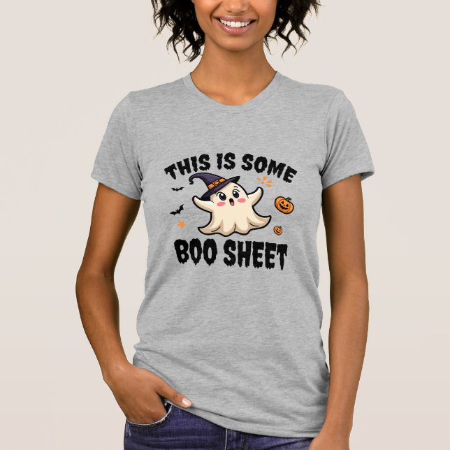 Das hier ist ein Bootschild, ein lustiges Hallowee T-Shirt (Vorderseite)