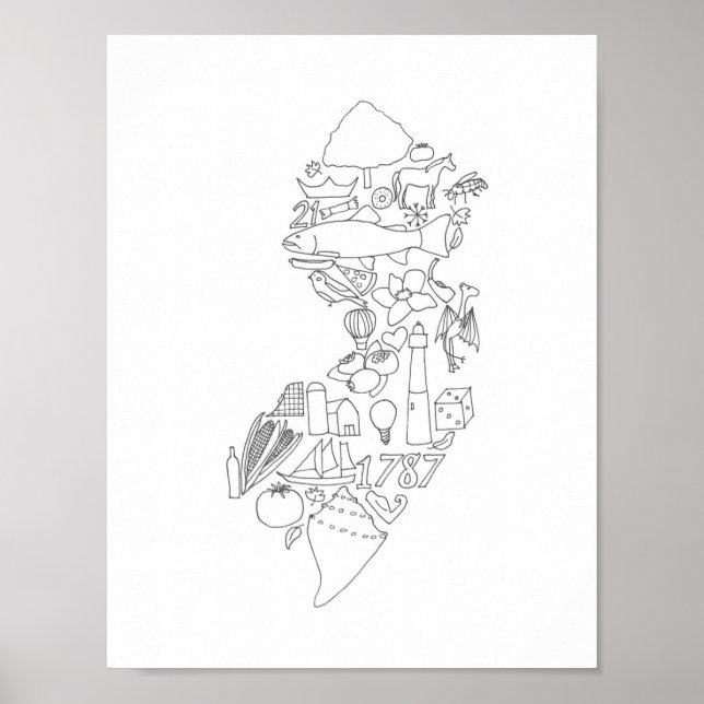 Das hier wird von Jersey handgezeichnet Poster (Vorne)