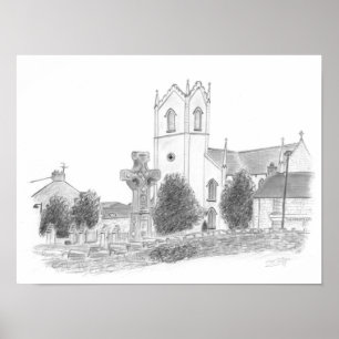Das High Cross und die Kirche Donaghmore County Ty Poster
