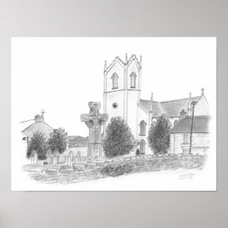 Das High Cross und die Kirche Donaghmore County Ty Poster