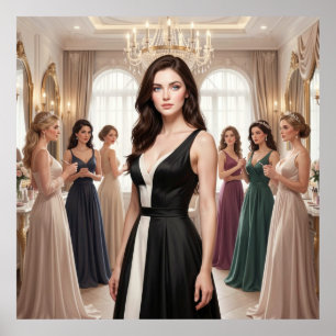 Das High-Fashion-Treffen brillanter Gesichter Poster