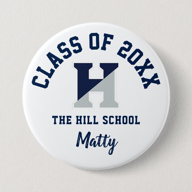 Das Hill School Button Logo ist Personalisiert (Vorderseite)