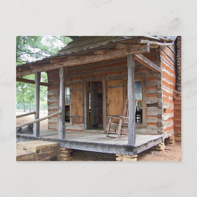 Das Himes Log House - Euless, Texas Postkarte (Vorderseite)