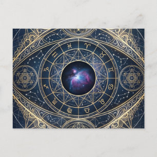 Das Himmelsauge — Heilige Geometrie Zodiac Kosmos Postkarte
