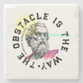 Das Hindernis ist der Weg - Zitat von Marcus Aurel Steinuntersetzer