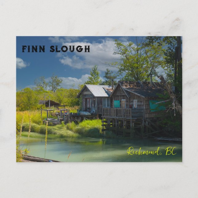 Das historische Fischerdorf Finn Slough Postkarte (Vorderseite)