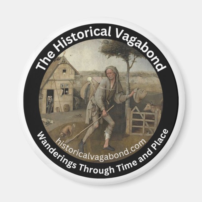 Das historische Vagabond-Logo auf einem Küchenmagn Magnet (Vorne)
