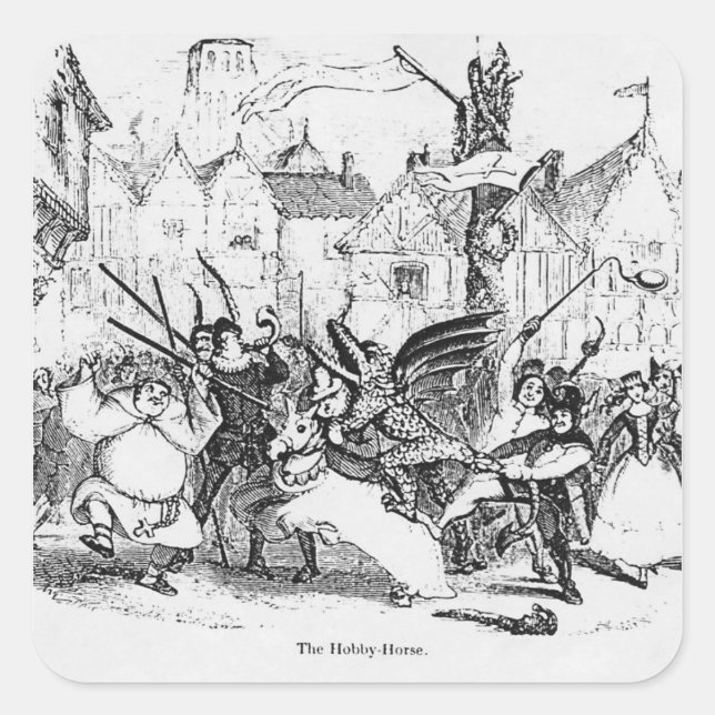 Das Hobby-Pferd Quadratischer Aufkleber (Vorderseite)