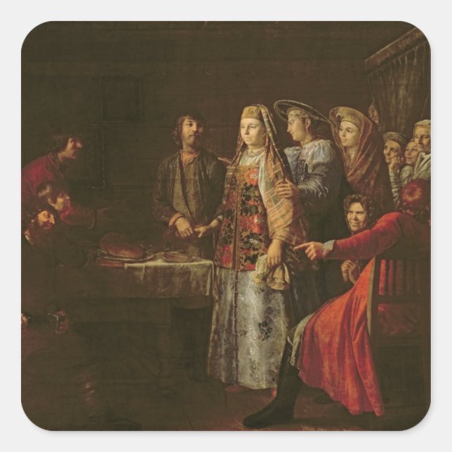 Das Hochzeitabkommen von 1777 Quadratischer Aufkleber (Vorderseite)