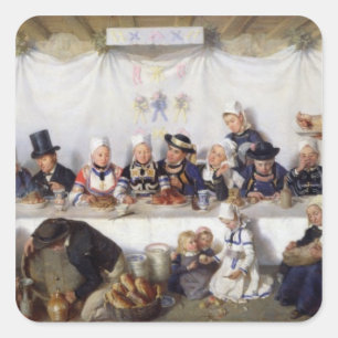 Das Hochzeits-Fest Quadratischer Aufkleber