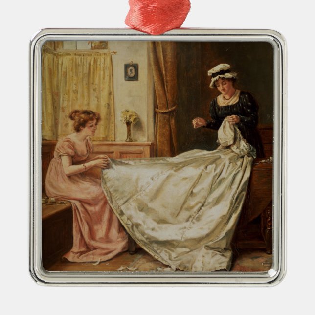 Das Hochzeits-Kleid Silbernes Ornament (Vorne)