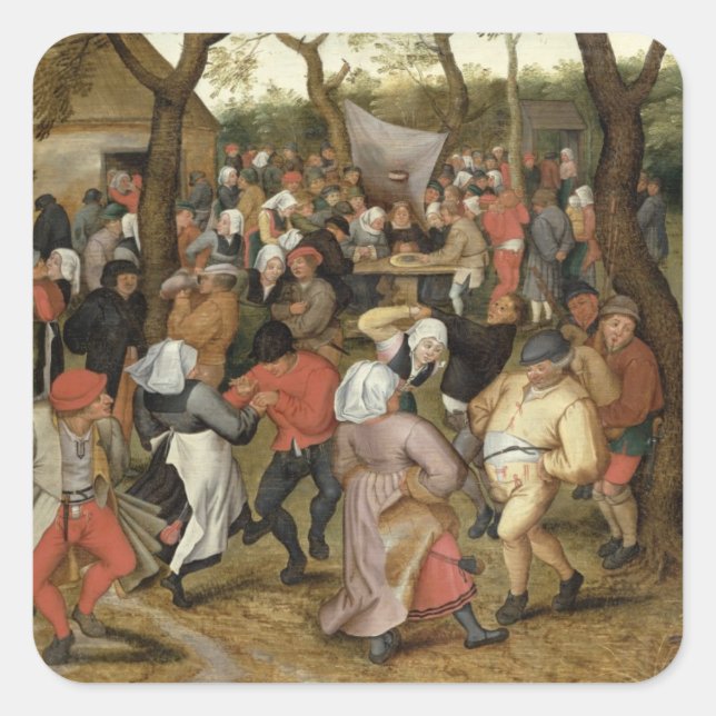 Das Hochzeitsfest Quadratischer Aufkleber (Vorderseite)