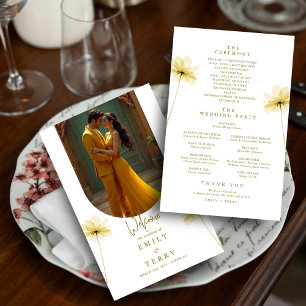 Das Hochzeitsprogramm für Blumen im Golden Hour Gr