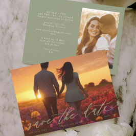 Das Hochzeitsstift Foto Modernes Weiß Grün Save The Date