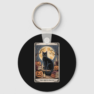 Das Hocus Pocus Tarot Halloween Cat Pumpkin Mystic Schlüsselanhänger
