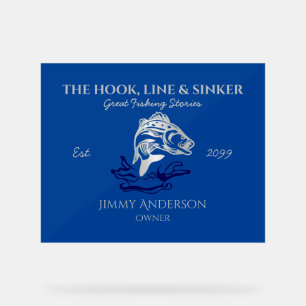 Das Hook Line & Sinker Bar Fischermann Acrylschild