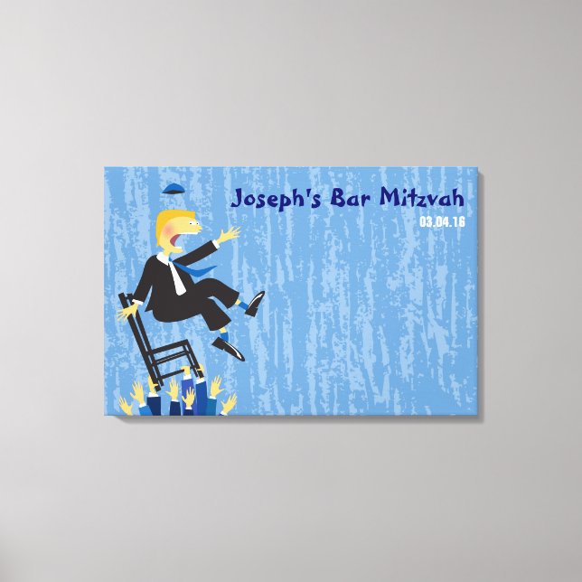 Das Hora Chair Dance Bar Mitzvah Sign-In Board Leinwanddruck (Vorderseite)