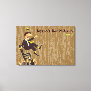 Das Hora Chair Dance Bar Mitzvah Sign-In Board Leinwanddruck