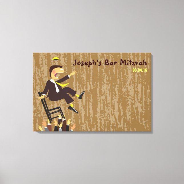 Das Hora Chair Dance Bar Mitzvah Sign-In Board Leinwanddruck (Vorderseite)