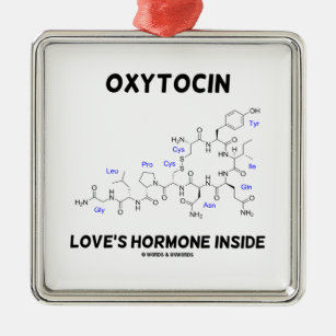 Das Hormon-Innere der Oxytocin-Liebe (Chemie) Silbernes Ornament