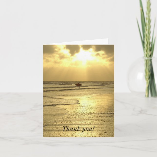 Das Hotel ?The Beach? im ?Sunset? Dankeskarte (Vorderseite)