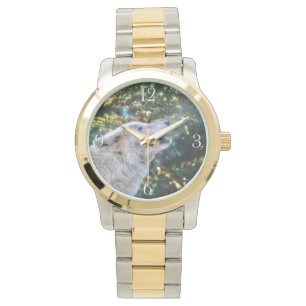 Das Howling arktischer Wolf Natur- und Wildtierdes Armbanduhr
