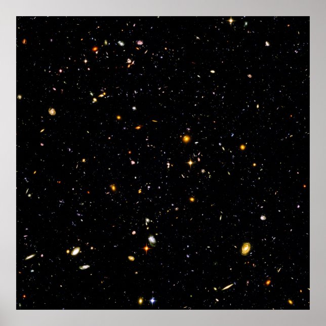Das Hubble Ultra Deep Field - Foto der Galaxien Poster (Vorne)