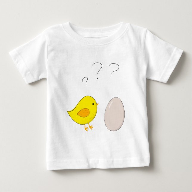 Das Huhn oder das Ei niedlicher Cartoon für Ostern Baby T-shirt (Vorderseite)