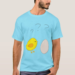 Das Huhn oder das Ei Niedlicher Cartoon Ostern T-Shirt