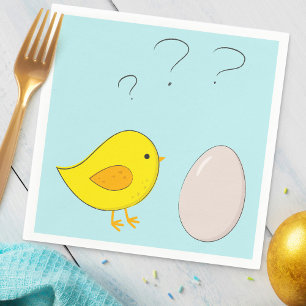 Das Huhn oder der Ei niedliche Ostern-Cartoon Serviette