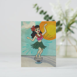 Das Hula-Mädchen Feiertagspostkarte