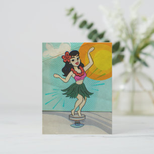 Das Hula-Mädchen Feiertagspostkarte