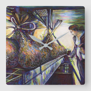 Das Hurling-Schicksal des Lebens Quadratische Wanduhr