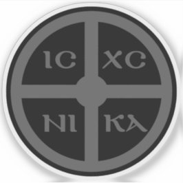 Das ICXC NIKA Kreuz - Jesus Christus Symbol (grau) Aufkleber
