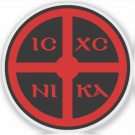 Das ICXC NIKA Kreuz - Jesus Christus Symbol (rot) Aufkleber
