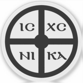 Das ICXC NIKA Kreuz - Jesus Christus Symbol (schwa Aufkleber